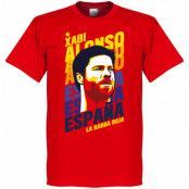 Spanien T-shirt Xabi Alonso Portrait Röd L