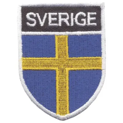 Sverige Broderat Märke Flaggs