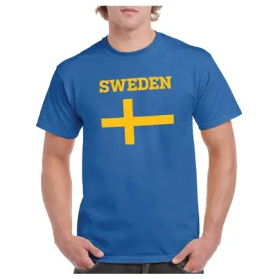 Sverige T-shirt Flag Blå L