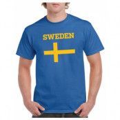 Sverige T-shirt Flag Blå XL