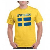Sverige T-shirt Flag Gul L