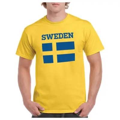 Sverige T-shirt Flag Gul L