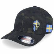 Army Head - Camo flexfit Keps - Sverige Sweden Color Army Skull Multicam Flexfit @ Hatstore