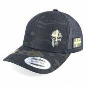 Army Head - Camo trucker Keps - Sverige Sweden Army Skull Black Camo Trucker @ Hatstore