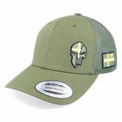 Army Head - Grön trucker Keps - Sverige Sweden Army Skull Olive Trucker @ Hatstore