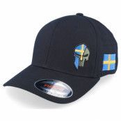 Army Head - Svart flexfit Keps - Sverige Sweden Color Army Skull Black Flexfit @ Hatstore