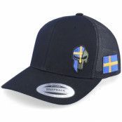 Army Head - Svart trucker Keps - Sverige Sweden Color Army Skull Black Trucker @ Hatstore