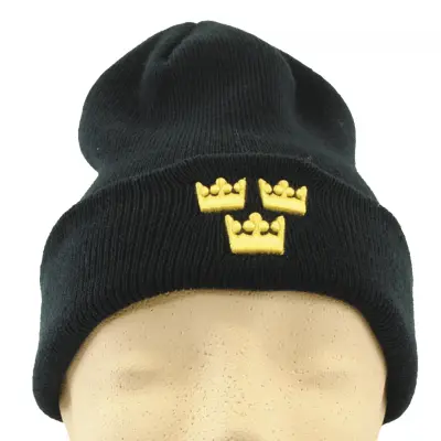 Sverige Mössa Tre Kronor Mörkblå