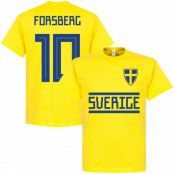 Sverige T-shirt Forsberg 10 Team Gul L