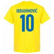 Sverige T-shirt Ibrahimovic 10 Gul XL