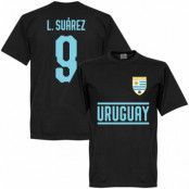 Uruguay T-shirt Suarez 9 Team Luis Suarez Svart 5XL