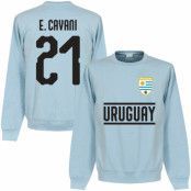 Uruguay Tröja Cavani 21 Team Sweatshirt Ljusblå XL