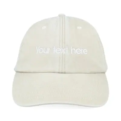 Beechfield - Beige unconstructed Keps - Washed Cap With Embroidery Sand Dad Cap @ Hatstore