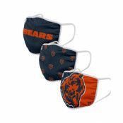 Foco - NFL Svart Mask - Chicago Bears 3-Pack NFL Navy/Orange Face Mask @ Hatstore