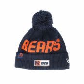 New Era - NFL Blå pom Beanie - Chicago Bears On Field 19 2 Sport Knit Navy/Orange Pom @ Hatstore