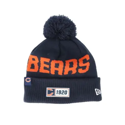New Era - NFL Blå pom Beanie - Chicago Bears On Field 19 Sport Knit Navy/Orange Pom @ Hatstore