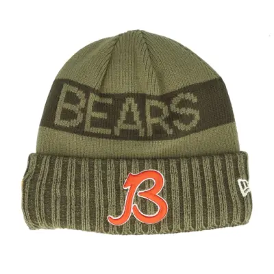 New Era - NFL Grön cuff Beanie - Chicago Bears NFL Salute To Service Green Knit Cuff @ Hatstore
