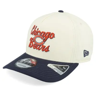 New Era - NFL Svart adjustable Keps - Chicago Bears 9FIFTY Chainstitch White/Navy A-Frame Adjustable @ Hatstore