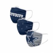 Foco - NFL Svart Mask - Dallas Cowboys 3-Pack NFL Navy Face Mask @ Hatstore