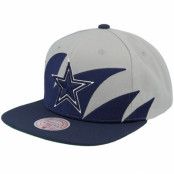 Mitchell&Ness - NFL Grå snapback Keps - Dallas Cowboys Sharktooth White/Navy Snapback @ Hatstore