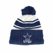 New Era - NFL Blå pom Beanie - Dallas Cowboys NFL22 Sideline Sportknit Navy Pom @ Hatstore