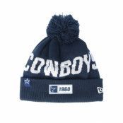 New Era - NFL Blå pom Beanie - Dallas Cowboys On Field 19 Sport Knit Navy/Grey Pom @ Hatstore