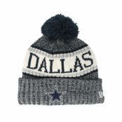 New Era - NFL Blå pom Beanie - Dallas Cowboys Sport Knit Navy Pom @ Hatstore