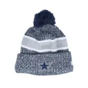 New Era - NFL Blå pom Beanie - Dallas Cowboys Sport Knitted NFL Sideline 23 Navy Pom @ Hatstore