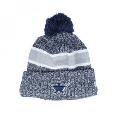 New Era - NFL Blå pom Beanie - Dallas Cowboys Sport Knitted NFL Sideline 23 Navy Pom @ Hatstore