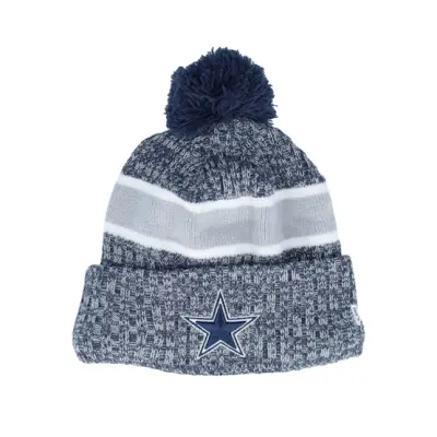 New Era - NFL Blå pom Beanie - Dallas Cowboys Sport Knitted NFL Sideline 23 Navy Pom @ Hatstore
