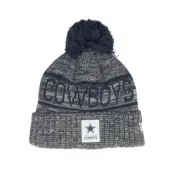 New Era - NFL Grå pom Beanie - Dallas Cowboys NFL 25 Sideline Cold Weather Sport Knit Navy/Grey Pom @ Hatstore