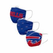 Foco - NFL Blå Mask - Buffalo Bills 3-Pack NFL Blue/Red Face Mask @ Hatstore