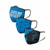 Foco - NFL Blå Mask - Carolina Panthers 3-Pack NFL Blue/Black Face Mask @ Hatstore