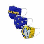 Foco - NFL Blå Mask - Los Angeles Rams 3-Pack NFL Blue/Yellow Face Mask @ Hatstore