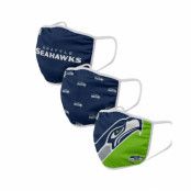 Foco - NFL Blå Mask - Seattle Seahawks 3-Pack NFL Navy Face Mask @ Hatstore