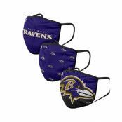 Foco - NFL Lila Mask - Baltimore Ravens 3-Pack NFL Purple Face Mask @ Hatstore