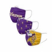 Foco - NFL Lila Mask - Minnesota Vikings 3-Pack NFL Purple Face Mask @ Hatstore