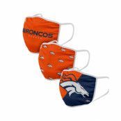 Foco - NFL Orange Mask - Denver Broncos 3-Pack NFL Orange/Navy Face Mask @ Hatstore