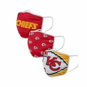 Foco - NFL Röd Mask - Kansas City Chiefs 3-Pack NFL Red/Yellow Face Mask @ Hatstore