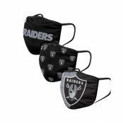 Foco - NFL Svart Mask - Las Vegas Raiders 3-Pack NFL Black Face Mask @ Hatstore