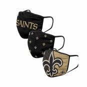 Foco - NFL Svart Mask - New Orleans Saints 3-Pack NFL Black/Gold Face Mask @ Hatstore