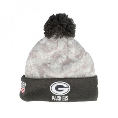 New Era - NFL Camo pom Beanie - Green Bay Packers Nfl24 Salute To Service Camo/Graphite Pom @ Hatstore