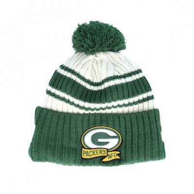 New Era - NFL Grön pom Beanie - Green Bay Packers NFL22 Sideline Sportknit Green Pom @ Hatstore