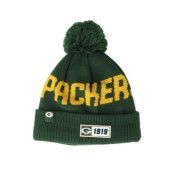 New Era - NFL Grön pom Beanie - Green Bay Packers On Field 19 Sport Knit Green/Yellow Pom @ Hatstore