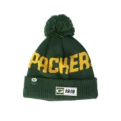 New Era - NFL Grön pom Beanie - Green Bay Packers On Field 19 Sport Knit Green/Yellow Pom @ Hatstore