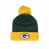 New Era - NFL Grön pom Beanie - Green Bay Packers Pop Team Knit Green/Yellow Pom @ Hatstore