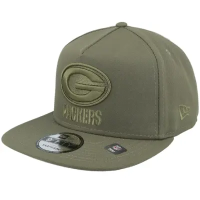 New Era - NFL Grön snapback Keps - Green Bay Packers 9FIFTY Color Pack Olive A-Frame Snapback @ Hatstore