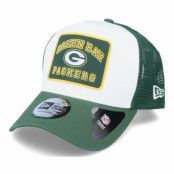 New Era - NFL Grön trucker Keps - Green Bay Packers Graphic Patch A-Frame White/Green Trucker @ Hatstore