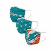 Foco - NFL Grön Mask - Miami Dolphins 3-Pack NFL Face Mask @ Hatstore