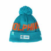 Mössa Miami Dolphins On Field 19 Sport Knit Teal/Orange Pom - New Era - Grön Tofs